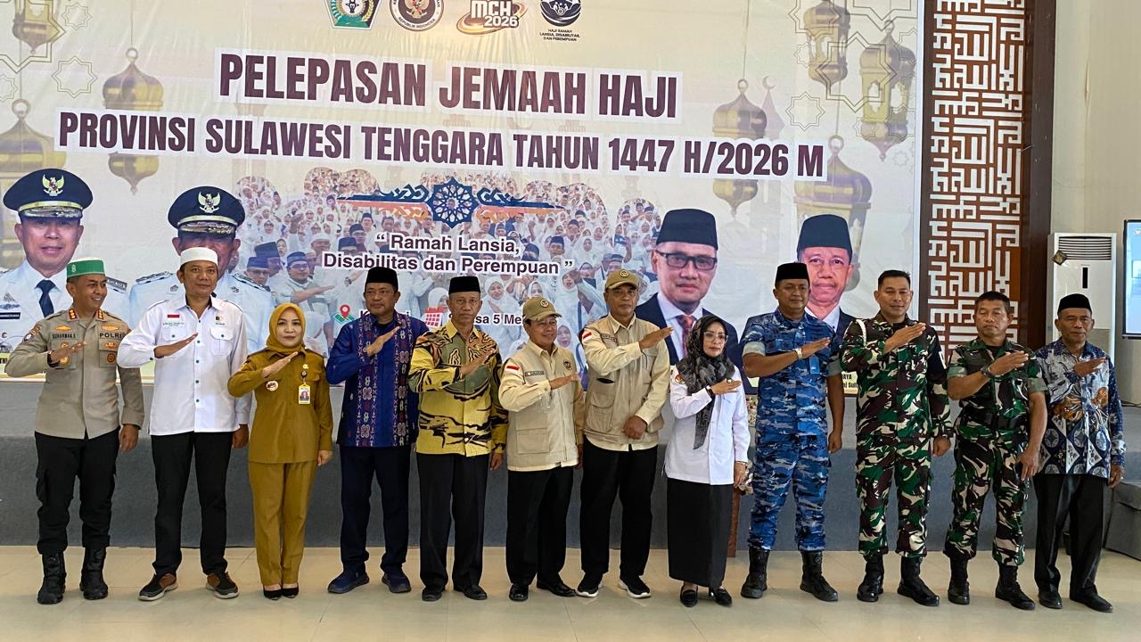 Pemprov Sultra Resmi Lepas Jemaah Haji 2026, Fokus pada Kenyamanan Lansia dan Disabilitas