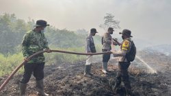 Polri Turun Langsung Padamkan Kebakaran 10 Hektare Lahan Gambut di Kolaka Timur